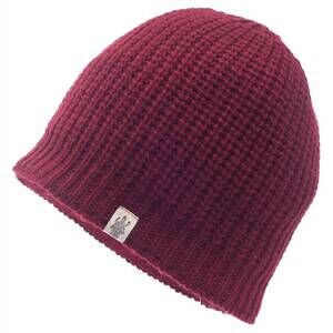NEW NIRVANNA DESIGNS cardigan knit beanie in burgundy
